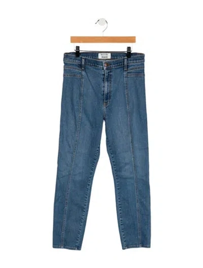 Pre-owned Reformation Mid-rise Straight Leg Jeans In Blue