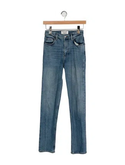 Pre-owned Reformation Mid-rise Straight Leg Jeans In Blue