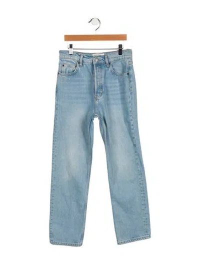 Pre-owned Reformation Mid-rise Straight Leg Jeans In Blue