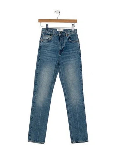 Pre-owned Reformation Mid-rise Straight Leg Jeans In Blue