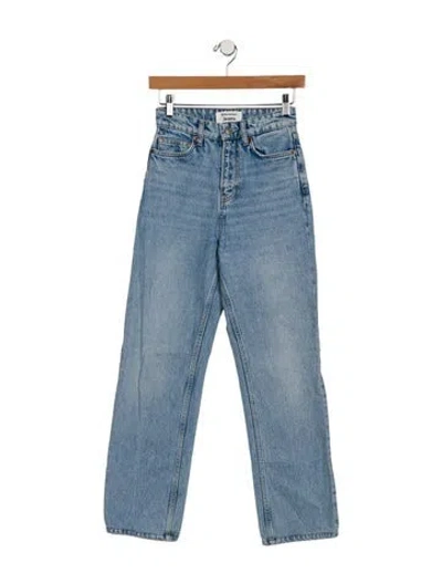 Pre-owned Reformation Mid-rise Straight Leg Jeans In Blue