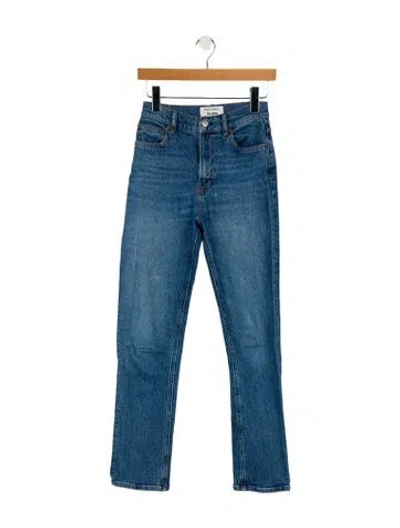 Pre-owned Reformation Mid-rise Straight Leg Jeans In Blue