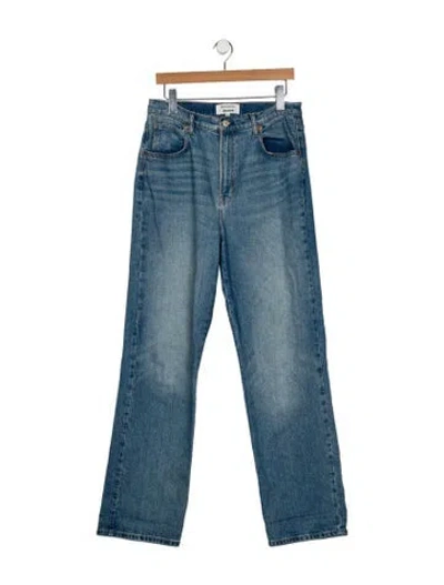 Pre-owned Reformation Mid-rise Straight Leg Jeans In Blue
