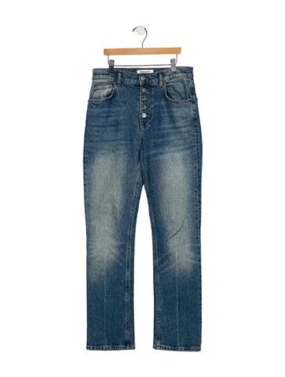 Pre-owned Reformation Mid-rise Straight Leg Jeans In Blue