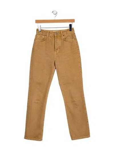 Pre-owned Reformation Mid-rise Straight Leg Jeans In Brown