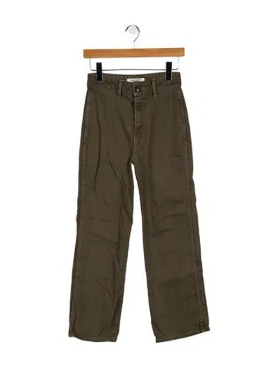 Pre-owned Reformation Mid-rise Straight Leg Jeans In Green