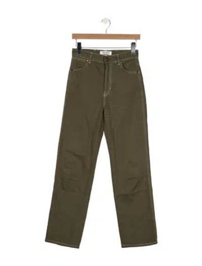 Pre-owned Reformation Mid-rise Straight Leg Jeans In Green