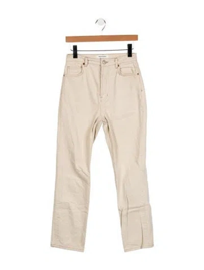 Pre-owned Reformation Mid-rise Straight Leg Jeans In Neutral