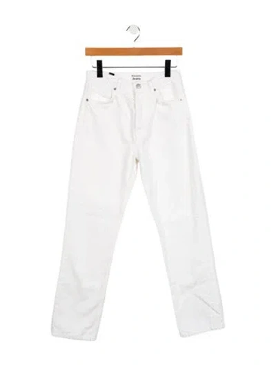 Pre-owned Reformation Mid-rise Straight Leg Jeans In White