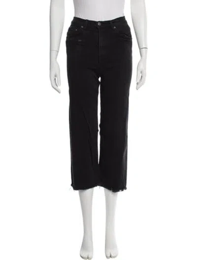 Pre-owned Reformation Mid-rise Wide Leg Jeans In Black