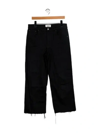 Pre-owned Reformation Mid-rise Wide Leg Jeans In Black