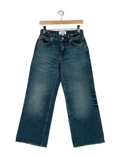 Pre-owned Reformation Mid-rise Wide Leg Jeans In Blue
