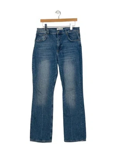Pre-owned Reformation Mid-rise Wide Leg Jeans In Blue