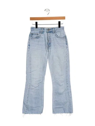 Pre-owned Reformation Mid-rise Wide Leg Jeans In Blue