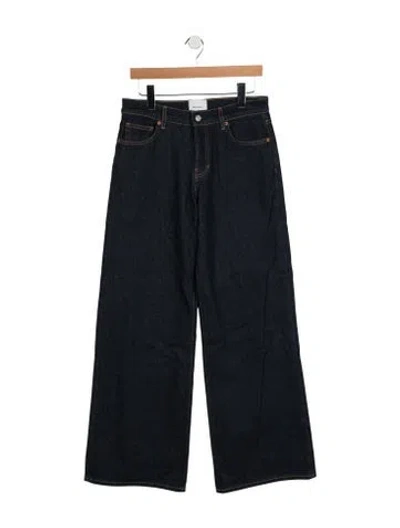 Pre-owned Reformation Mid-rise Wide Leg Jeans In Blue