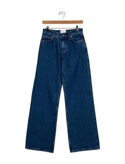 Pre-owned Reformation Mid-rise Wide Leg Jeans W/ Tags In Blue