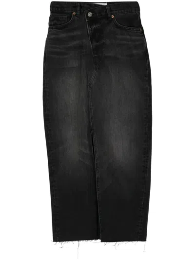Reformation Mila Denim Maxi Skirt In Blue