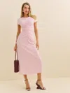 Reformation Mila Knit Dress In Baby Pink