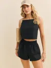 Reformation Mila Linen Short In Black