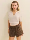 Reformation Mila Linen Short In Boardwalk Stripe