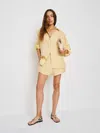 Reformation Mila Linen Short In Gold