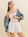 Reformation Mila Linen Short In White