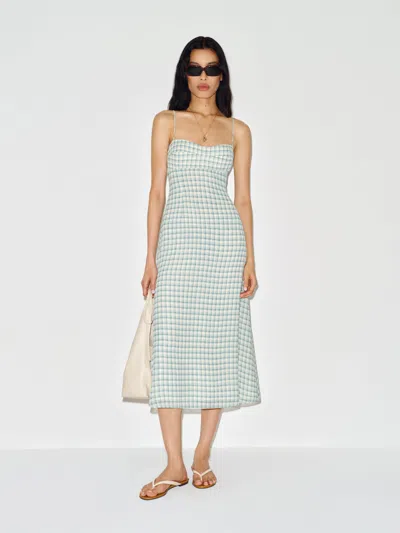 Reformation Milica Dress Blue 10 In Multi