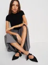 Reformation Milk Glass Heeled Mule In Black
