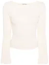 Reformation Miller Ribbed Top In Neutrals