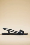 Reformation Millie Lattice Flat Sandals In Black