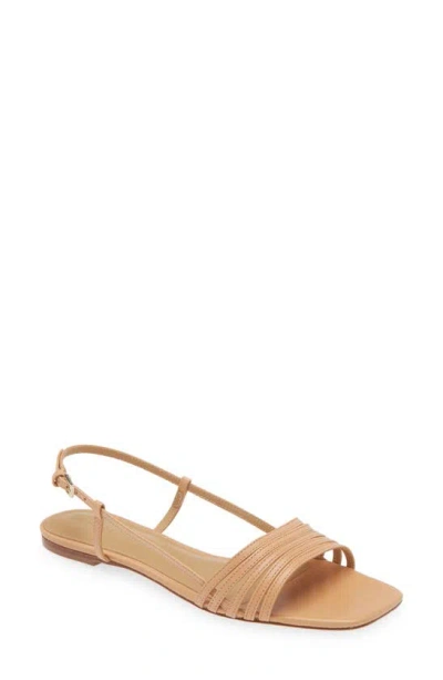 Reformation Millie Lattice Flat Sandal In Natural