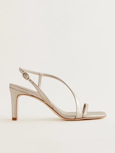 Reformation Milo Heeled Sandal In Golden Haze Leather