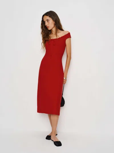 Reformation Milo Knit Dress In Red