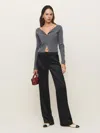 Reformation Mimi Low Rise Satin Pant In Black