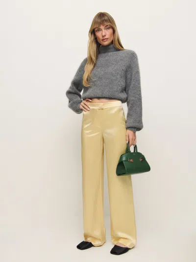 Reformation Mimi Low Rise Satin Pant In Blonde
