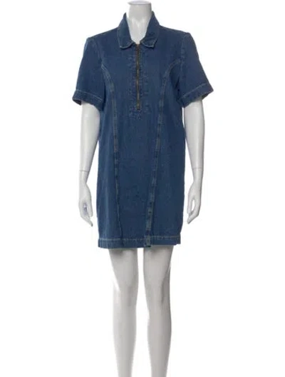 Pre-owned Reformation Mini Dress In Blue