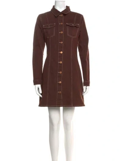 Pre-owned Reformation Mini Dress In Brown