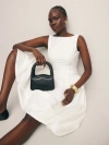 Reformation Mini Monica Frame Handle In Black Leather