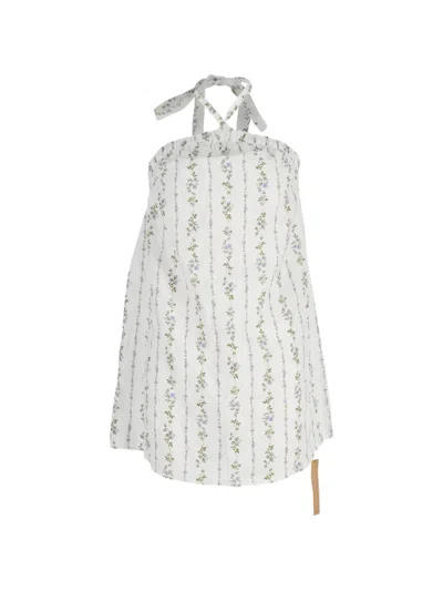 Pre-owned Reformation Mini Printed Dress In White