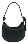 Reformation Mini Rosetta Leather Shoulder Bag In Black