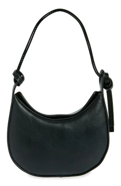 Reformation Mini Rosetta Leather Shoulder Bag In Black Leather