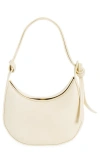 Reformation Mini Rosetta Leather Shoulder Bag In White Leather
