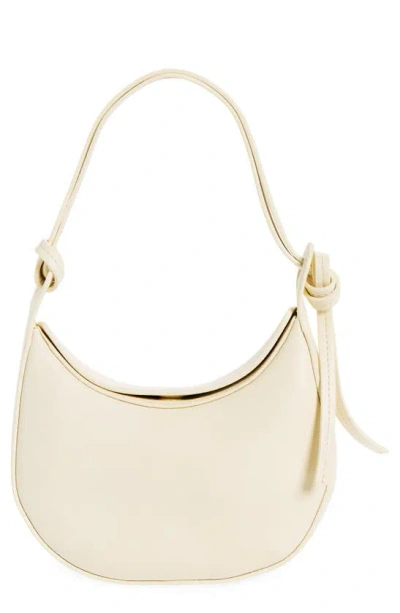 Reformation Mini Rosetta Leather Shoulder Bag In Parmesan