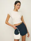 Reformation Mini Rosetta Leather Shoulder Bag In White Leather