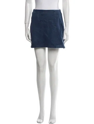 Pre-owned Reformation Mini Skirt In Blue