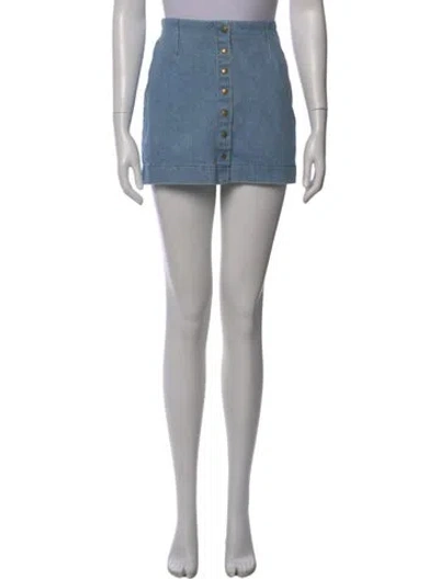 Pre-owned Reformation Mini Skirt In Blue