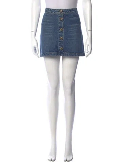 Pre-owned Reformation Mini Skirt In Blue