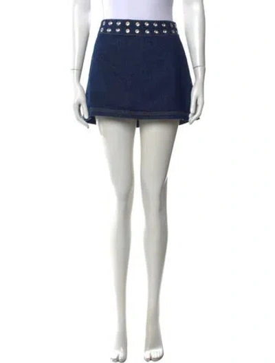 Pre-owned Reformation Mini Skirt In Blue