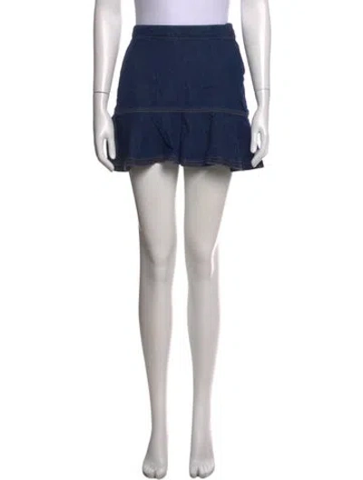 Pre-owned Reformation Mini Skirt In Blue