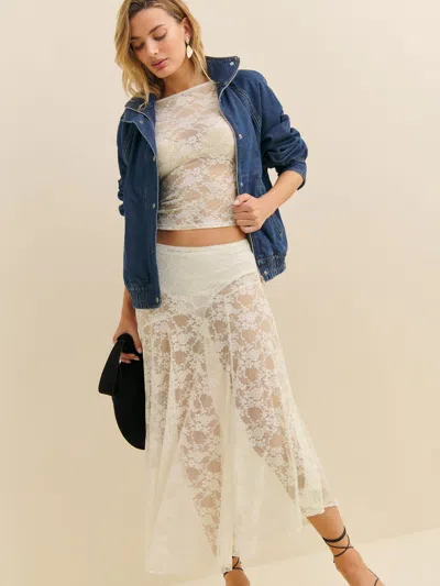 Reformation Mirabelle Knit Skirt In Ivory